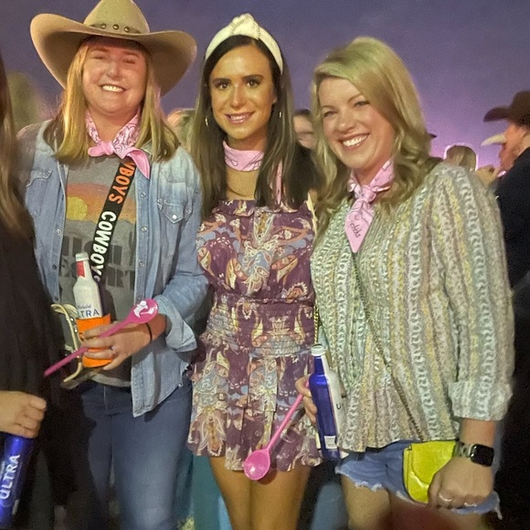 Rays for Days Gabriela Romper Off the Shoulder Purple Paisley - Picture 6 of 6